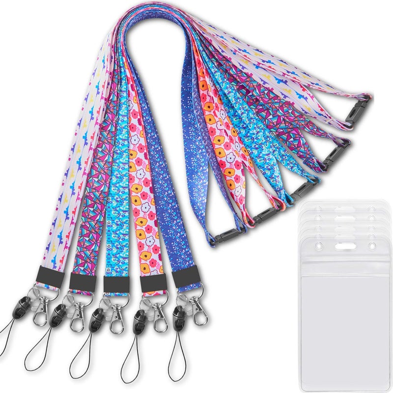 YOUOWO 5 Pack Cute Breakaway Lanyards for Women & Kids - ID Badge & Card Holders, Wide 0.79 inches (2cm) - Image 1